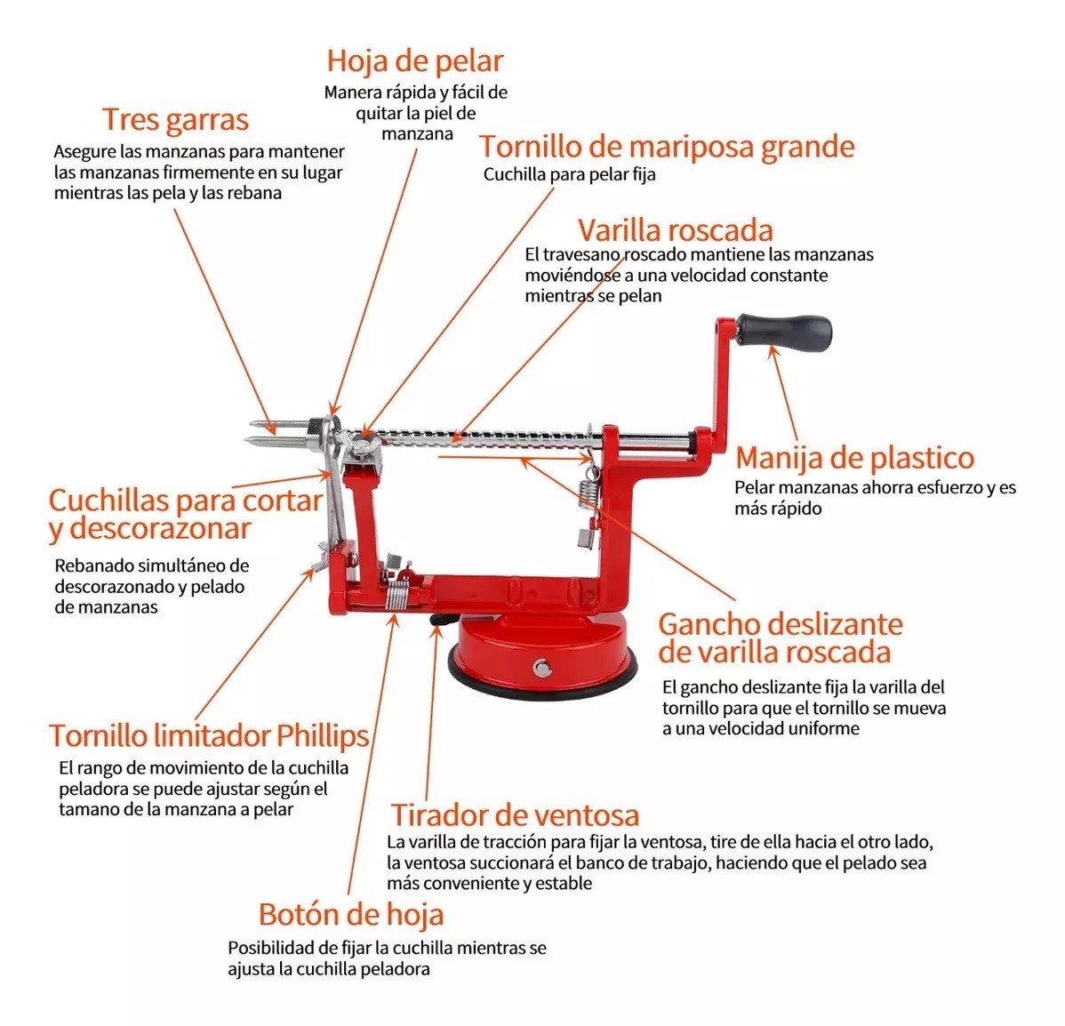 Miniatura 3 de Pelador De Manzanas Y Verdura 3 en 1